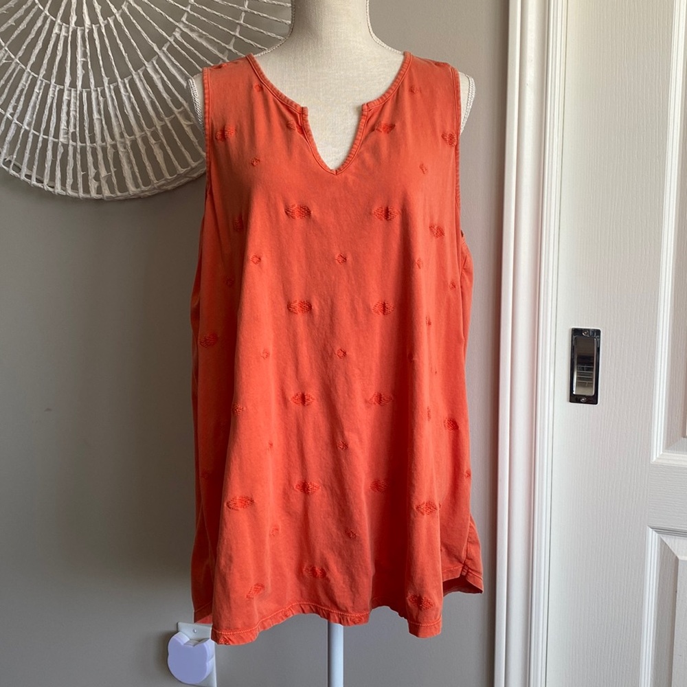 Orange Sleeveless Blouse